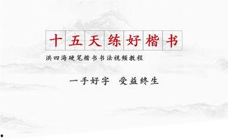 成人练字教学课程视频免费,轻松掌握书法之美